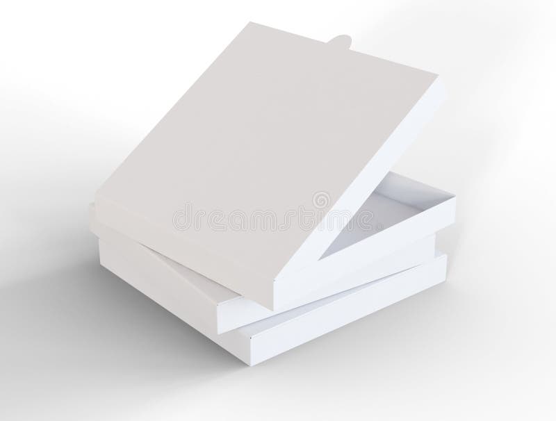 Download 3D Illustration. Open Pizza Box Mockup Stock Illustration ...