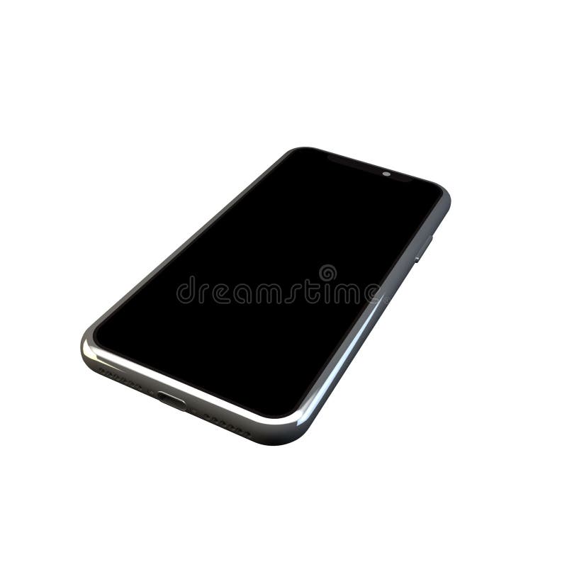 3D Illustration Realistic Smartphone Mockup. Cellphone Frame with Blank