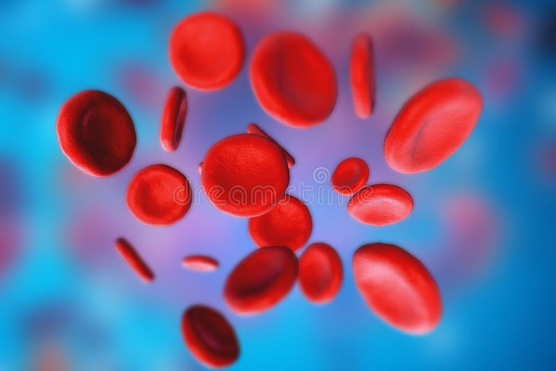 3d illustration of red blood cells erythrocytes under a microscope on blue background. Scientific medical concept vector illustration 3d illustration of red blood cells erythrocytes under a microscope on blue background. Scientific medical concept vector illustration