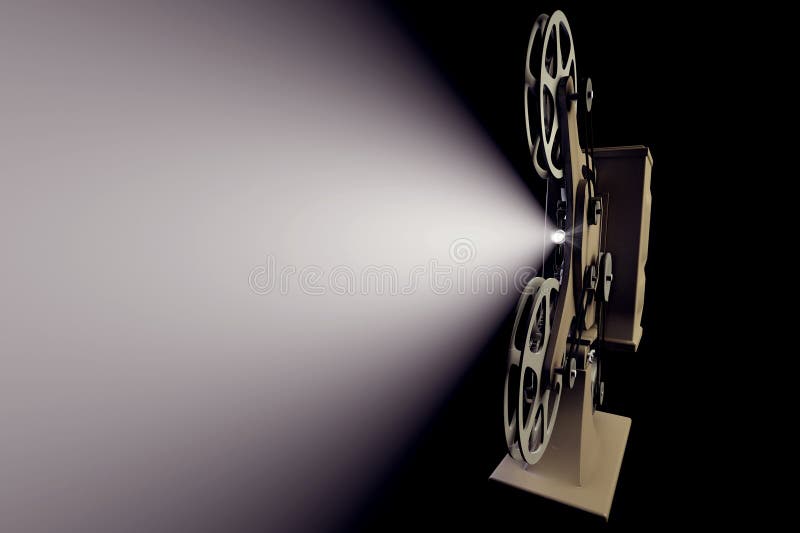 3D illustration of Retro film projector vector illustration