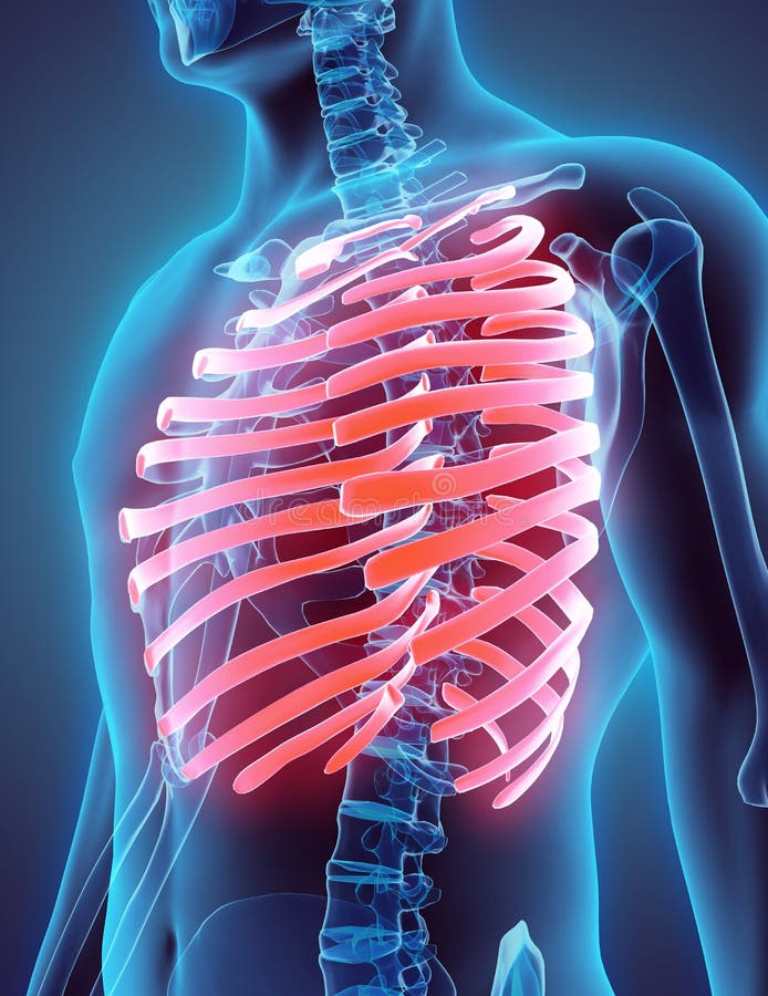 3D Illustration of Ribs, Medical Concept. Stock Illustration