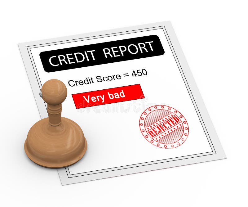 3d bad credit score report vector illustration 3d bad credit score report vector illustration