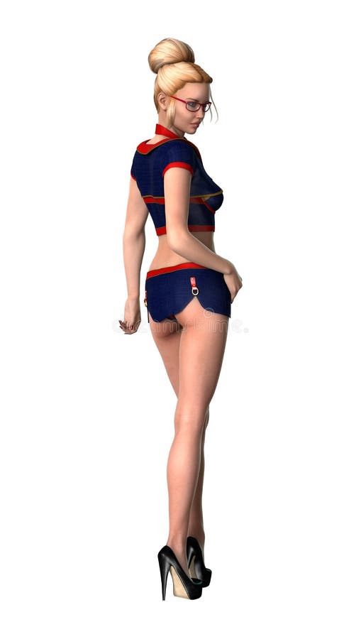 3D Illustration Stewardess on White stock illustration 3D Illustration Stewardess on White stock illustration