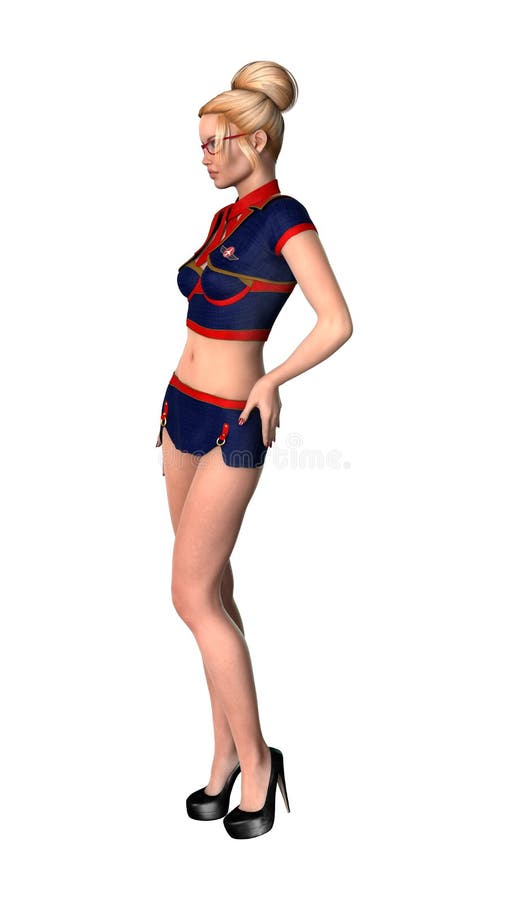 3D Illustration Stewardess on White royalty free illustration 3D Illustration Stewardess on White royalty free illustration