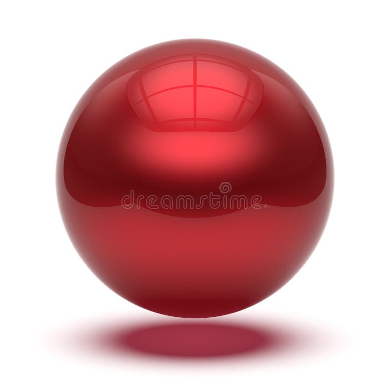 3d illustration of sphere round button basic ball circle red icon