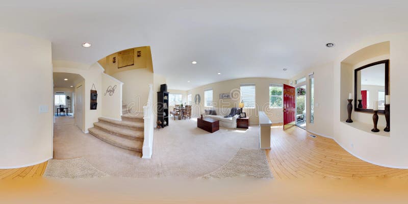 3d illustration spherical 360 degrees, a seamless panorama of Light and cozy hallway with hardwood floor. 3d illustration spherical 360 degrees, a seamless panorama of Light and cozy hallway with hardwood floor.