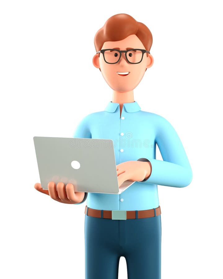 Cartoon Man Using Computer Stock Illustrations – 8,237 Cartoon Man ...