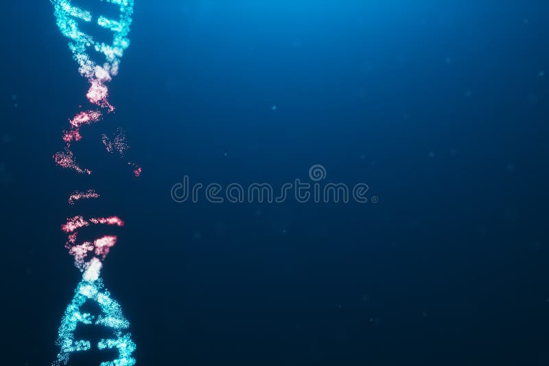 3D illustration Virus DNA molecule, structure. Concept destroyed code human genome. Damage DNA molecule. Helix royalty free illustration 3D illustration Virus DNA molecule, structure. Concept destroyed code human genome. Damage DNA molecule. Helix royalty free illustration