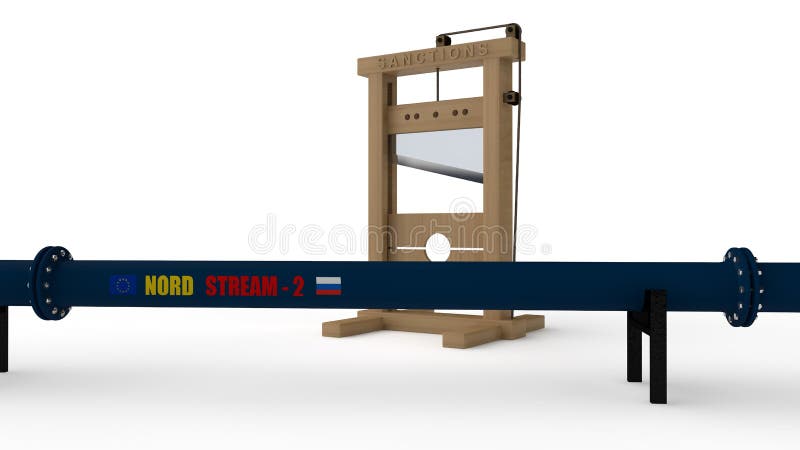 3D Illustration von Erdgasleitung NORD STREAM-2, blaue Farbe, abgeschnitten durch Guillotine Die Idee des Entgegensetzens der der vektor abbildung 3D Illustration von Erdgasleitung NORD STREAM-2, blaue Farbe, abgeschnitten durch Guillotine Die Idee des Entgegensetzens der der vektor abbildung