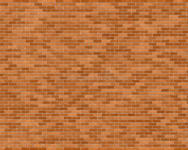 3d Illustration, Wall, Orange Brick Wall Stock Illustration