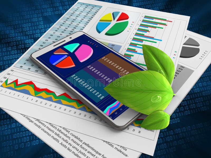 3d business data vector illustration