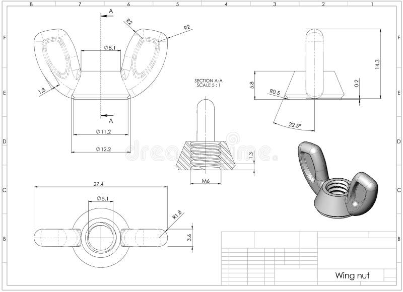 3d Illustration of Wing Nut Stock Illustration Illustration of