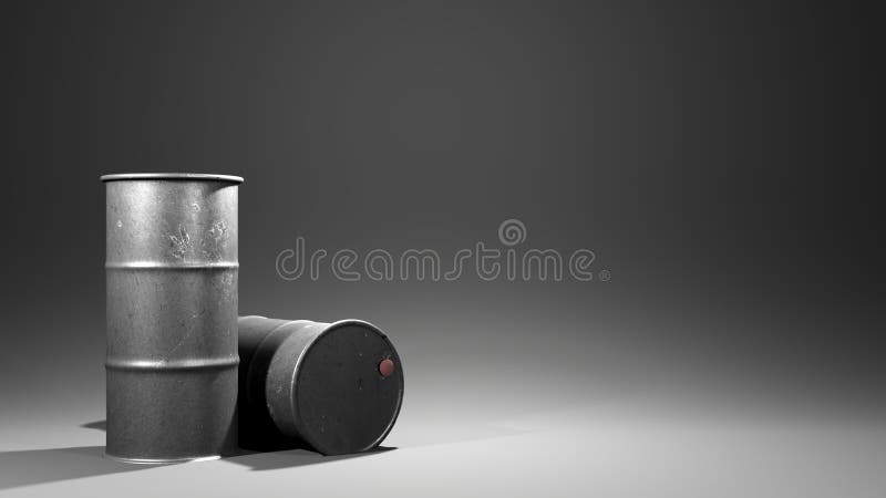 3d-Illustration Ölfass-Preis sinkt vektor abbildung