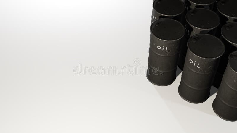 3d-Illustration Ölfass-Preis sinkt lizenzfreie abbildung