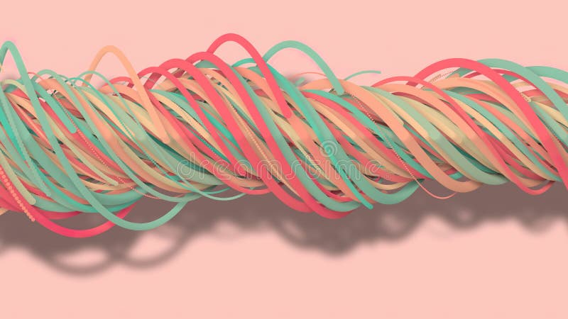 3D illustrationen, 3D tolkningen, abstrakt geometrisk bakgrund, linjer cirkelpunkterna är mycket nära tillsammans Till att se ett royaltyfri illustrationer