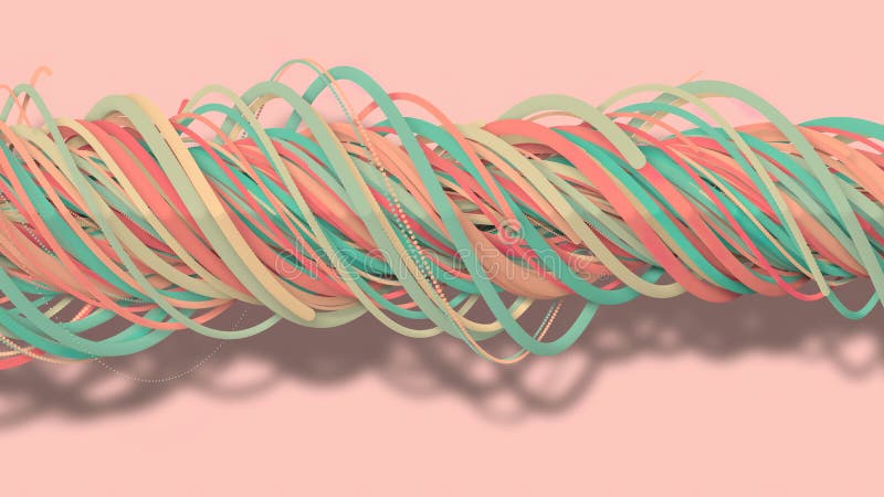3D illustrationen, 3D tolkningen, abstrakt geometrisk bakgrund, linjer cirkelpunkterna är mycket nära tillsammans Till att se ett royaltyfri illustrationer