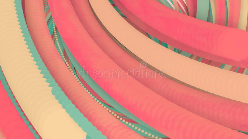 3D illustrationen, 3D tolkningen, abstrakt geometrisk bakgrund, linjer cirkelpunkterna är mycket nära tillsammans Till att se ett royaltyfri illustrationer