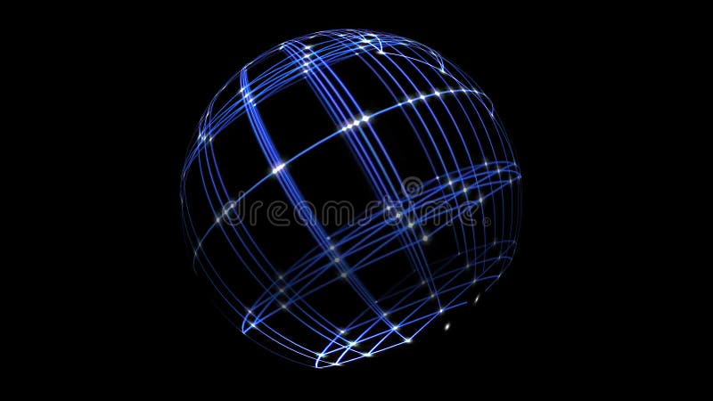 3d illustrazione della sfera cyber-space network.