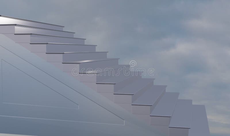 3d illustrazioni delle scale che attraversano il bel cielo royalty illustrazione gratis