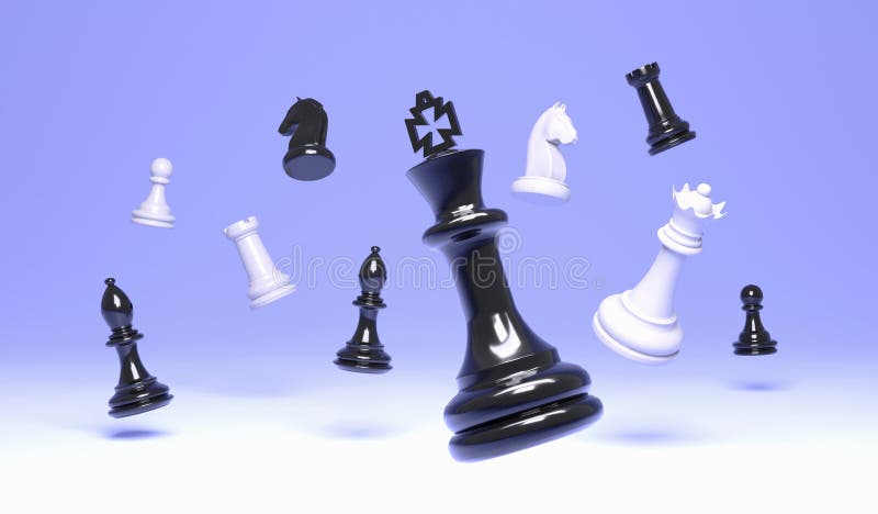 Linha de jogo de tabuleiro de xadrez 3d e fundo preto espacial para espaço  de cópia, fundo de conceito de xadrez 3d