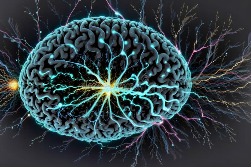 3 d ilustración de anatomía representada de una forma corporal humana con cerebro ilustración del vector