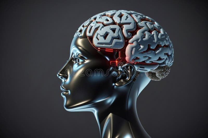 3 d ilustración de anatomía representada de una forma corporal humana con cerebro stock de ilustración