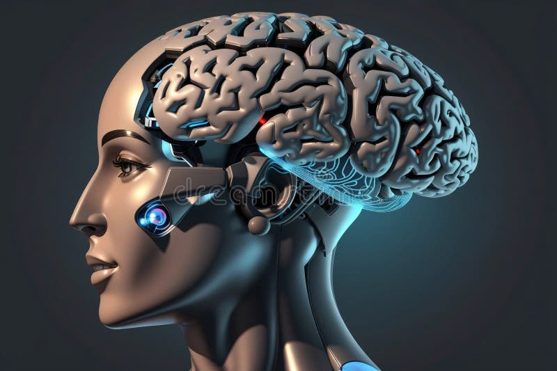 3 d ilustración de anatomía representada de una forma corporal humana con cerebro stock de ilustración