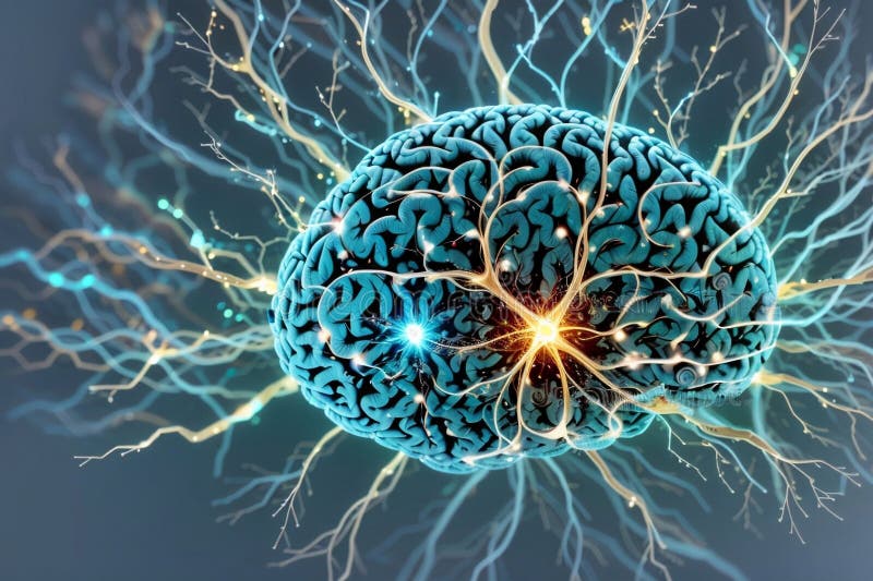 3 d ilustración de anatomía representada de una forma corporal humana con cerebro libre illustration