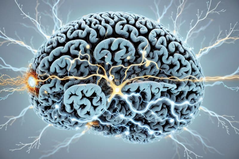 3 d ilustración de anatomía representada de una forma corporal humana con cerebro stock de ilustración