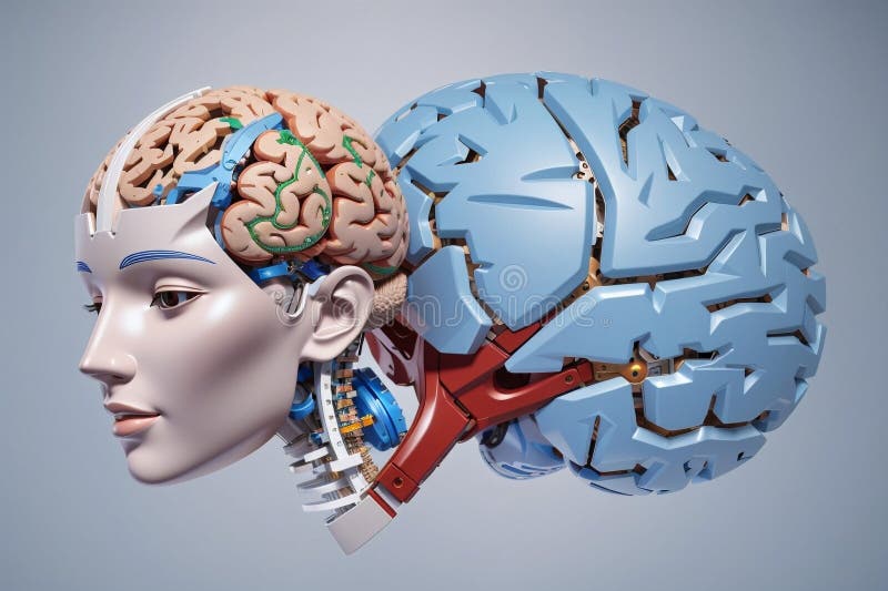 3 d ilustración de anatomía representada de una forma corporal humana con cerebro ilustración del vector