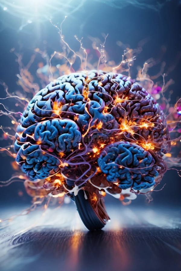 3 d ilustración de anatomía representada de una forma corporal humana con cerebro ilustración del vector