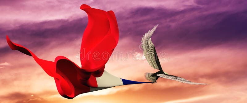3d ilustracja orzeł i chorągwiany unosić się w wiatrze ilustracji 3d ilustracja orzeł i chorągwiany unosić się w wiatrze ilustracji