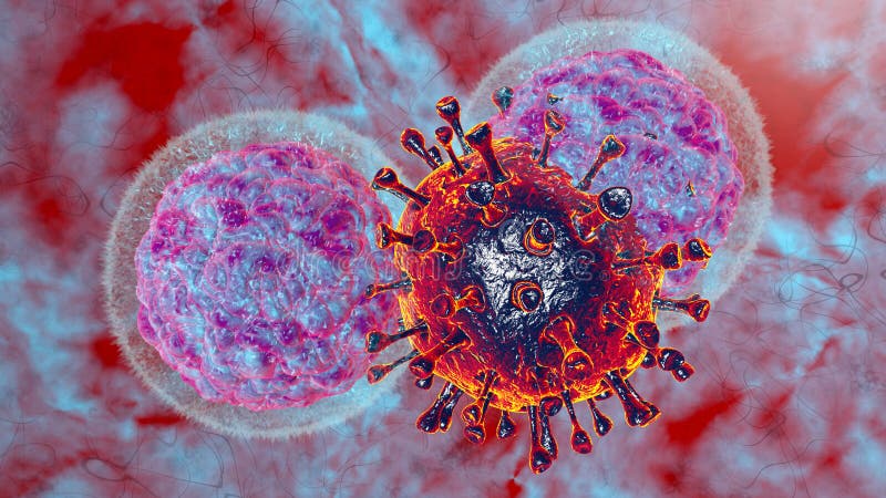 3 D Ilustração da resposta imunitária às células do vírus do corpo de corona