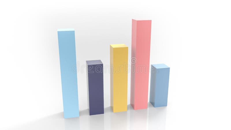 3d ilustrații de randare pentru graficul grafic care arată statistica firmei vector illustration