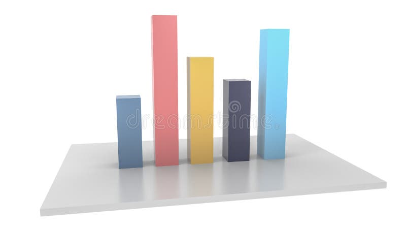 3d ilustrații de randare pentru graficul grafic care arată statistica firmei royalty free illustration