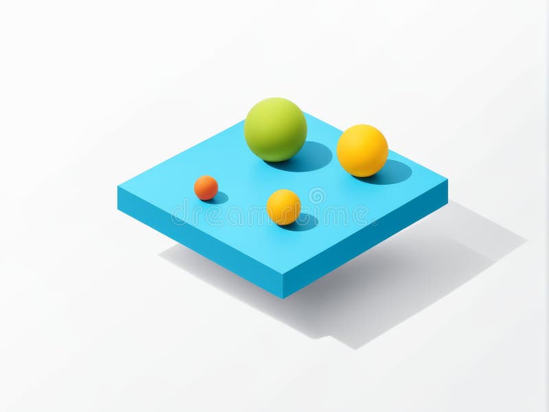 3d image of abstract geometric shapes. background composition spheres stock illustration