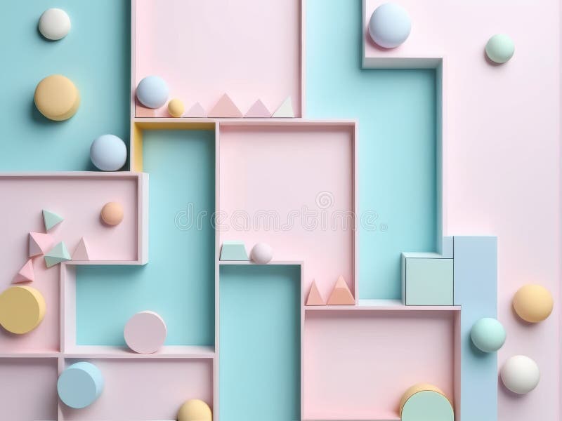 3d image of abstract geometric shapes and on color background vector illustration