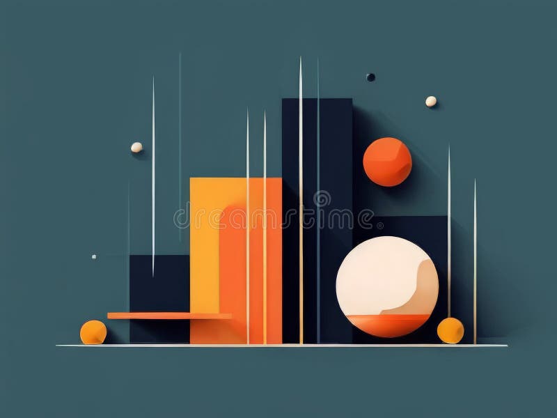 3d image, abstract geometric shapes, modern design, colorful, background, wallpaper, pattern, banner royalty free illustration