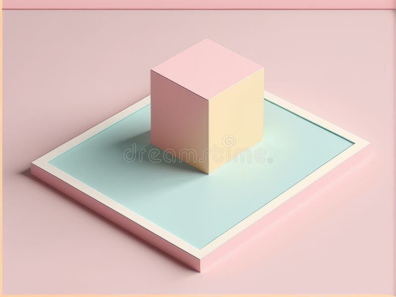 3d image of abstract geometric shapes in pastel color background for product display , advertising or. royalty free illustration