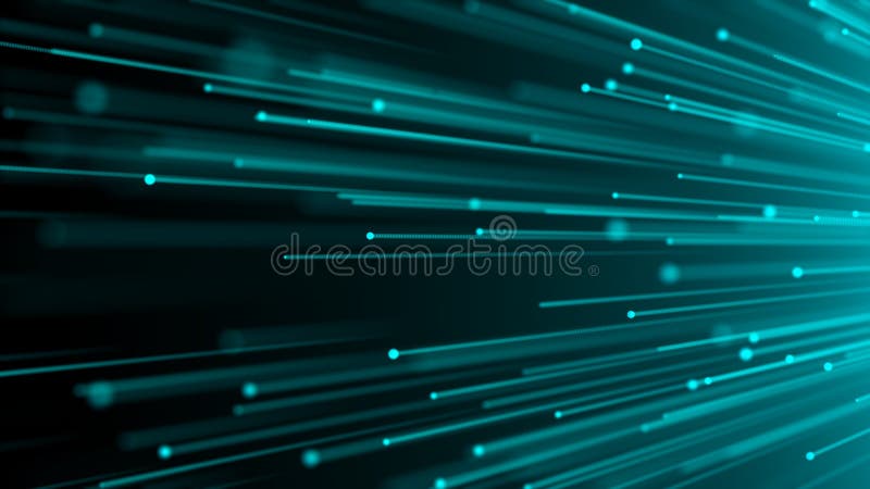 3d image concept of optical fiber, glare effect on tips of optical fiber, 3d render background, computer generated vector illustration