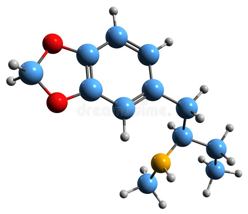Trojrozměrný obraz z kosterní vzorec molekulární chemický struktura z izolované na bílém pozadí.