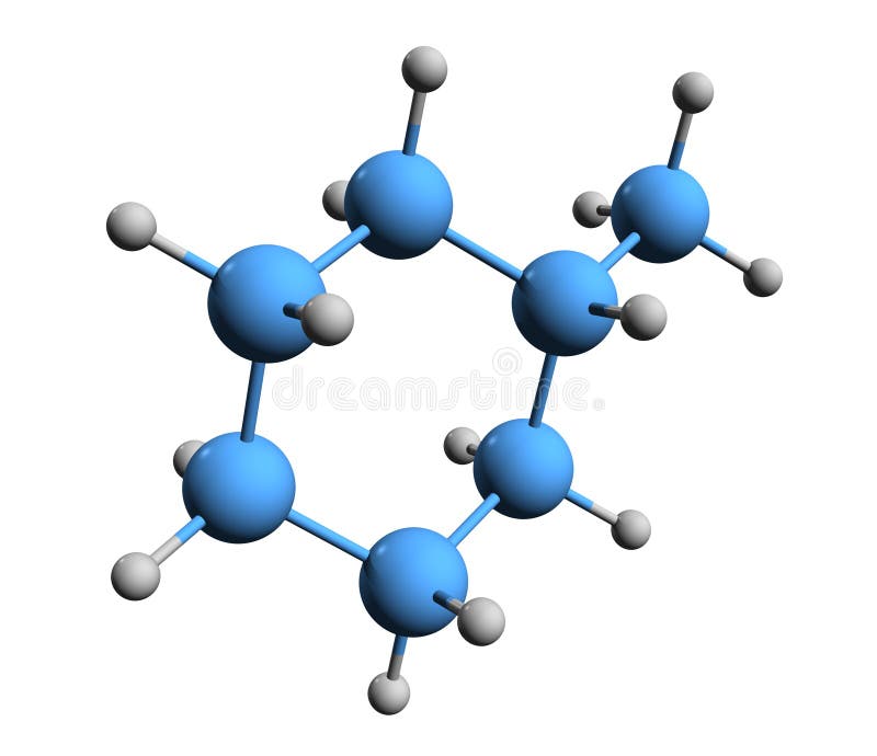 3D Image of Methylcyclohexane Skeletal Formula Stock Illustration ...