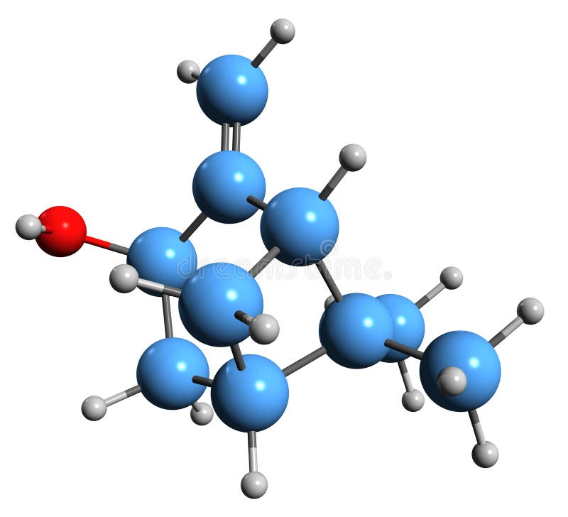 3D image of Pinocarveol skeletal formula - molecular chemical structure of Isopinocarveol isolated on white background
