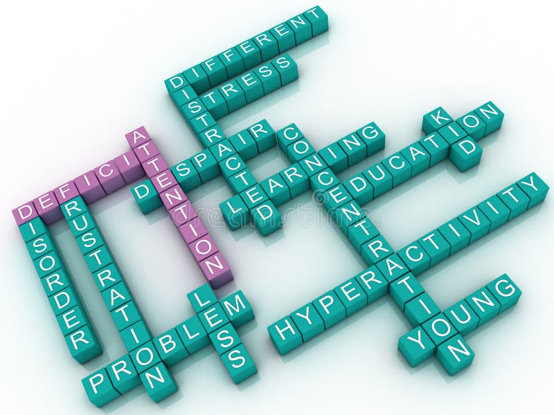 3d imagen Attention deficit vector illustration