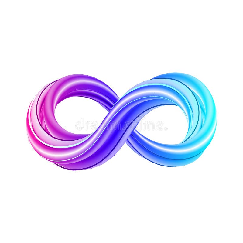 3d infinity symbol. Colorful infinity icon. vector illustration