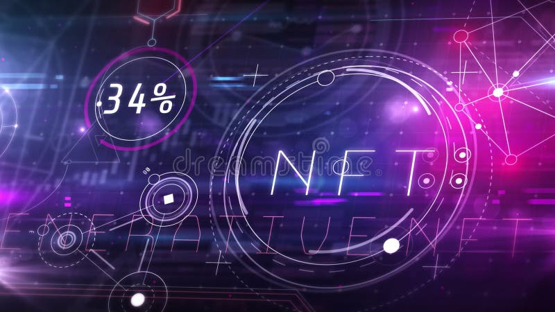 3D infographic data space on the theme of NFT. vector illustration