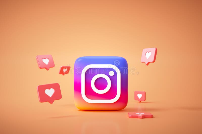 3D Instagram Application Logo Background. Instagram Social Media Platform  Editorial Stock Image - Illustration of logo, internet: 204884604