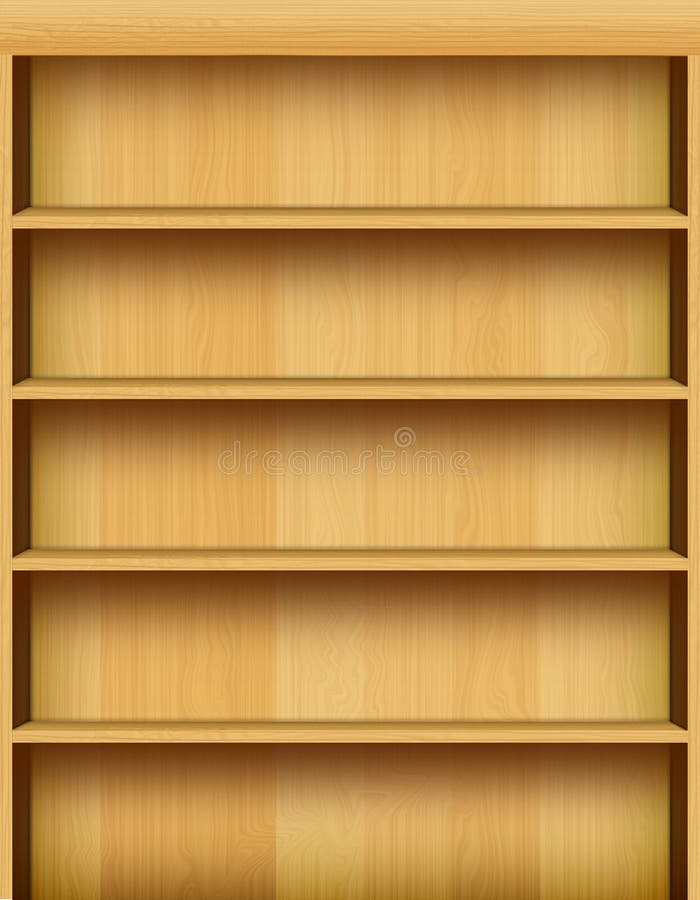 Realistic Wooden Bookshelf Background Stock Illustration Illustration Of Education Blank