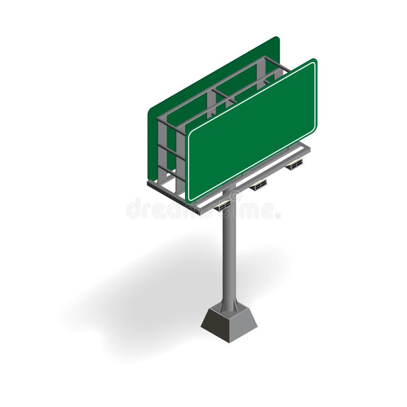3D isometric Blank billboard. royalty free illustration