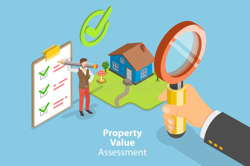 3D Isometric Flat Vector Conceptual Illustration of Property Value